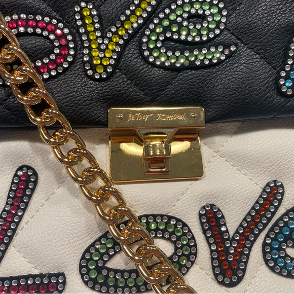 NEW! Betsey Johnson Love is Love Shoulder Bags with Colorful Jewel Accents - Picture 6 of 7